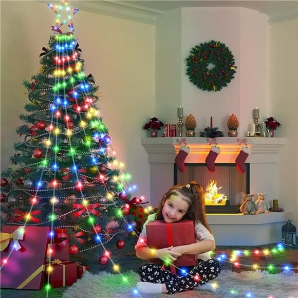 344 LEDs 11.5FT IP65 Waterproof String Lights with Star Topper, 8 Lighting Modes - Picture 1 of 6